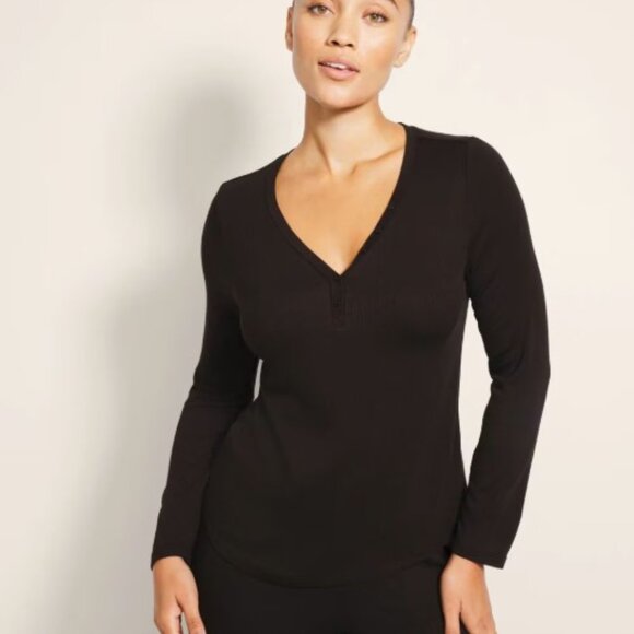 NWT Soma Lightweight Rib Long-Sleeve Henley Top - Picture 4 of 6
